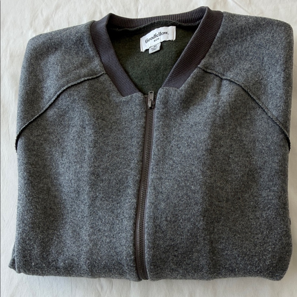 Goodfellow & Co Gray Zip Up Bomber Sweater - Picture 4 of 4